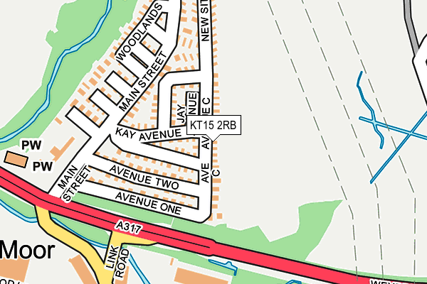 KT15 2RB map - OS OpenMap – Local (Ordnance Survey)