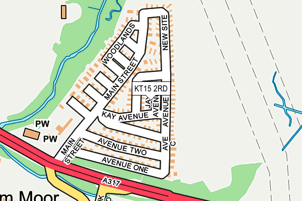 KT15 2RD map - OS OpenMap – Local (Ordnance Survey)