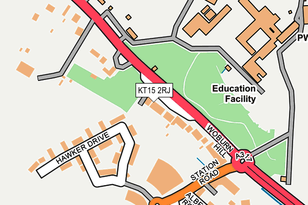 KT15 2RJ map - OS OpenMap – Local (Ordnance Survey)