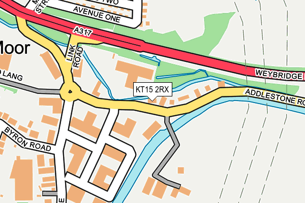 KT15 2RX map - OS OpenMap – Local (Ordnance Survey)