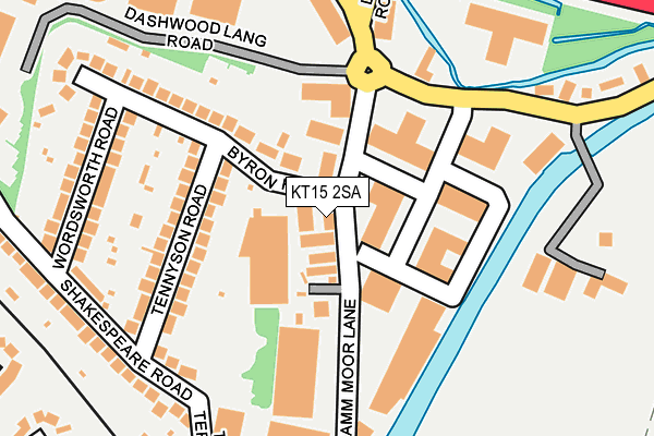 KT15 2SA map - OS OpenMap – Local (Ordnance Survey)