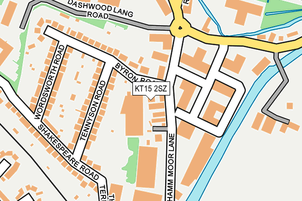 KT15 2SZ map - OS OpenMap – Local (Ordnance Survey)
