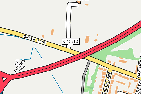 KT15 2TD map - OS OpenMap – Local (Ordnance Survey)