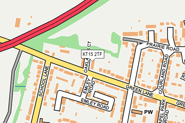 KT15 2TF map - OS OpenMap – Local (Ordnance Survey)