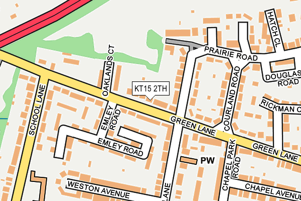 KT15 2TH map - OS OpenMap – Local (Ordnance Survey)