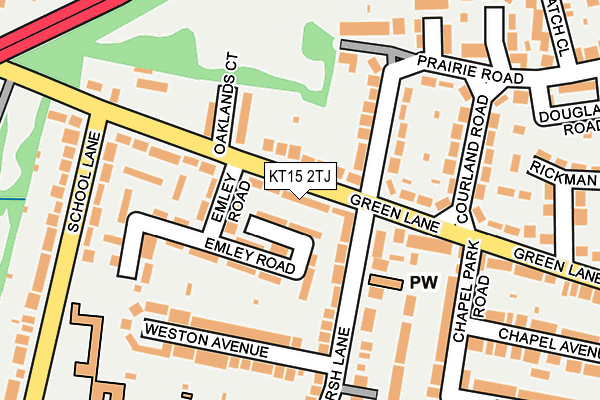 KT15 2TJ map - OS OpenMap – Local (Ordnance Survey)