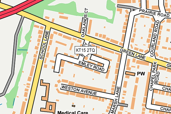 KT15 2TQ map - OS OpenMap – Local (Ordnance Survey)