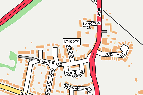 KT15 2TS map - OS OpenMap – Local (Ordnance Survey)