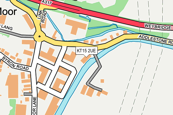 KT15 2UE map - OS OpenMap – Local (Ordnance Survey)