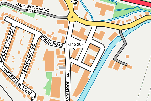 KT15 2UF map - OS OpenMap – Local (Ordnance Survey)