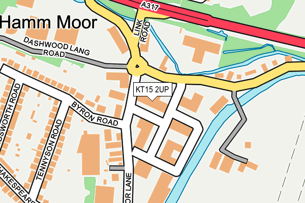 KT15 2UP map - OS OpenMap – Local (Ordnance Survey)