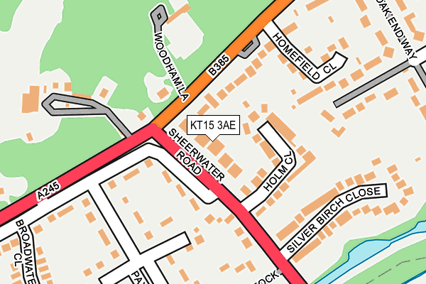 KT15 3AE map - OS OpenMap – Local (Ordnance Survey)