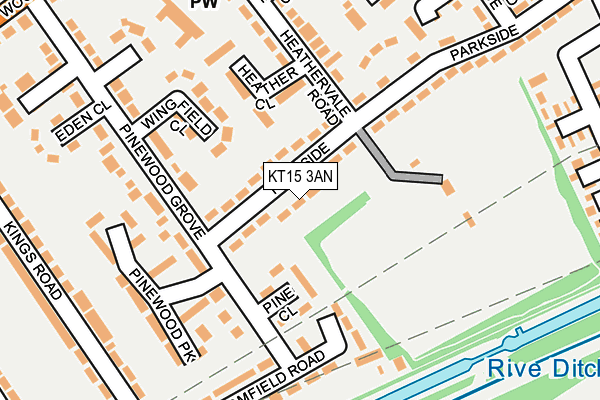 KT15 3AN map - OS OpenMap – Local (Ordnance Survey)