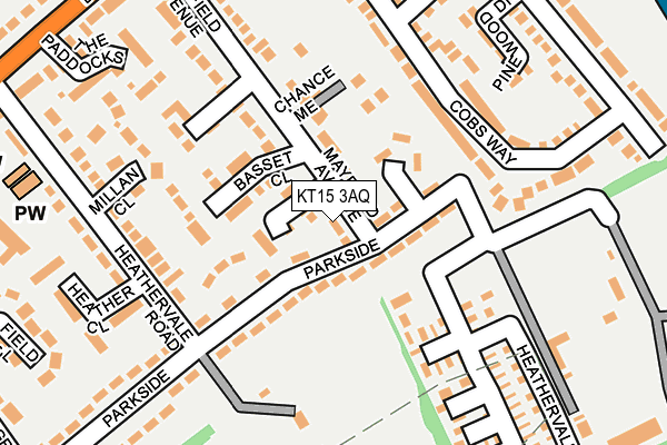 KT15 3AQ map - OS OpenMap – Local (Ordnance Survey)