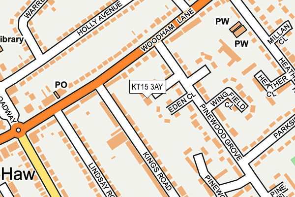 KT15 3AY map - OS OpenMap – Local (Ordnance Survey)