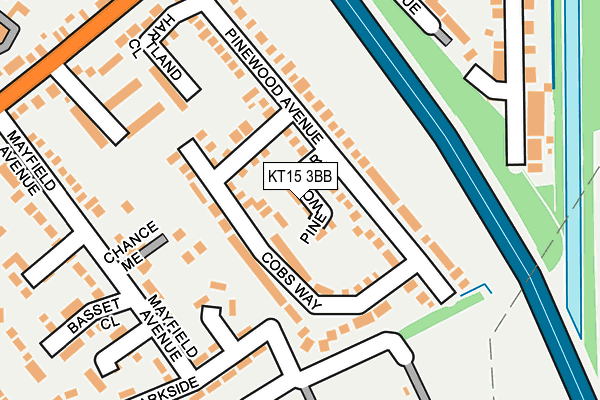 KT15 3BB map - OS OpenMap – Local (Ordnance Survey)