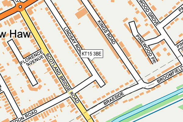 KT15 3BE map - OS OpenMap – Local (Ordnance Survey)