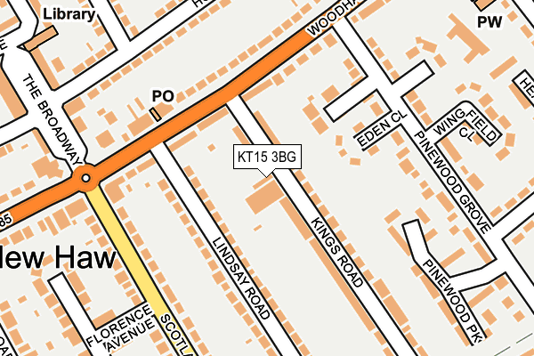 KT15 3BG map - OS OpenMap – Local (Ordnance Survey)