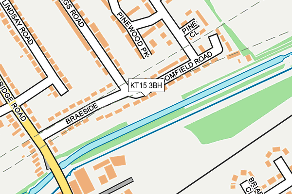 KT15 3BH map - OS OpenMap – Local (Ordnance Survey)
