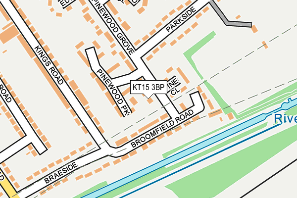 KT15 3BP map - OS OpenMap – Local (Ordnance Survey)