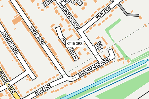 KT15 3BS map - OS OpenMap – Local (Ordnance Survey)