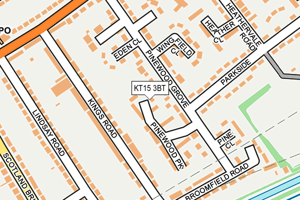 KT15 3BT map - OS OpenMap – Local (Ordnance Survey)