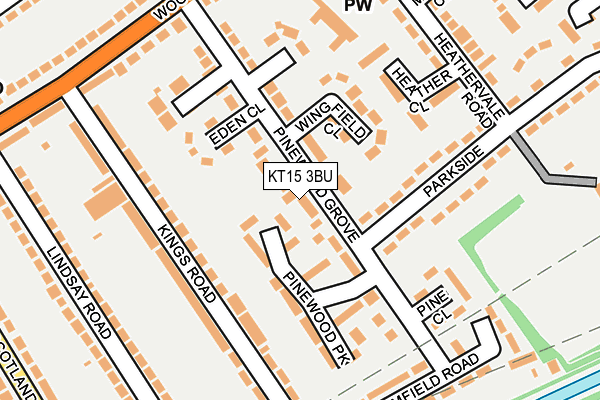 KT15 3BU map - OS OpenMap – Local (Ordnance Survey)