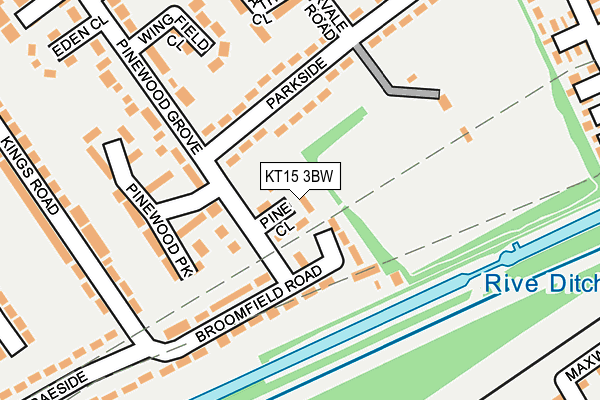 KT15 3BW map - OS OpenMap – Local (Ordnance Survey)