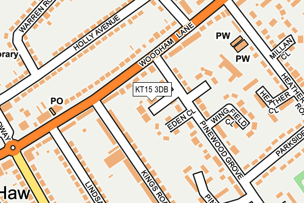 KT15 3DB map - OS OpenMap – Local (Ordnance Survey)