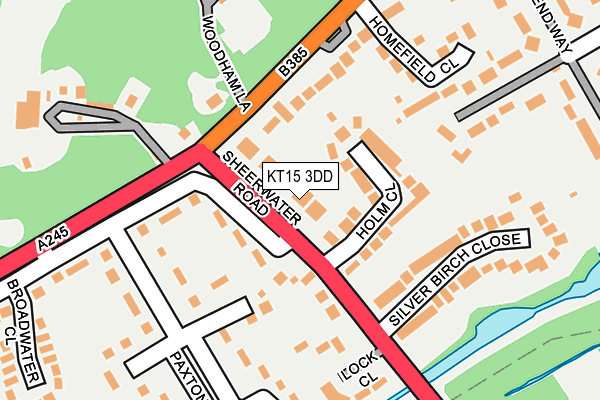 KT15 3DD map - OS OpenMap – Local (Ordnance Survey)