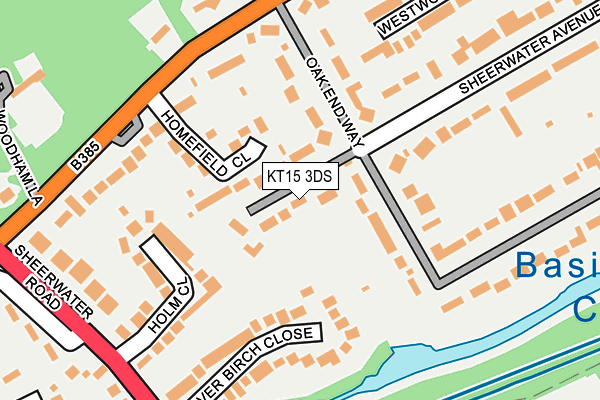 KT15 3DS map - OS OpenMap – Local (Ordnance Survey)