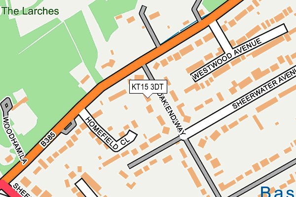 KT15 3DT map - OS OpenMap – Local (Ordnance Survey)