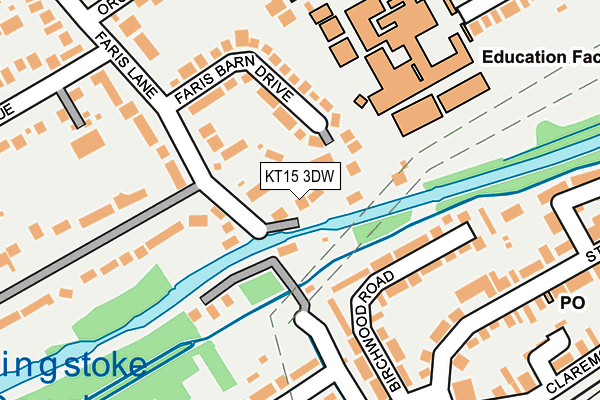 KT15 3DW map - OS OpenMap – Local (Ordnance Survey)