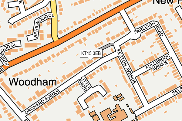 KT15 3EB map - OS OpenMap – Local (Ordnance Survey)
