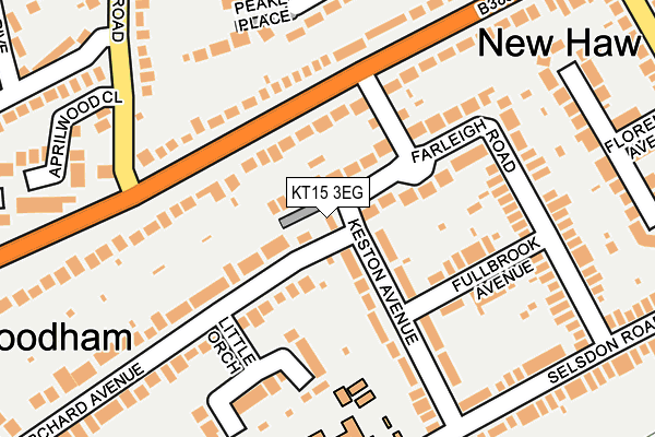 KT15 3EG map - OS OpenMap – Local (Ordnance Survey)