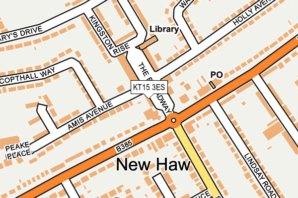 KT15 3ES map - OS OpenMap – Local (Ordnance Survey)