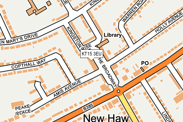 KT15 3EU map - OS OpenMap – Local (Ordnance Survey)