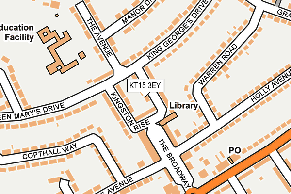 KT15 3EY map - OS OpenMap – Local (Ordnance Survey)