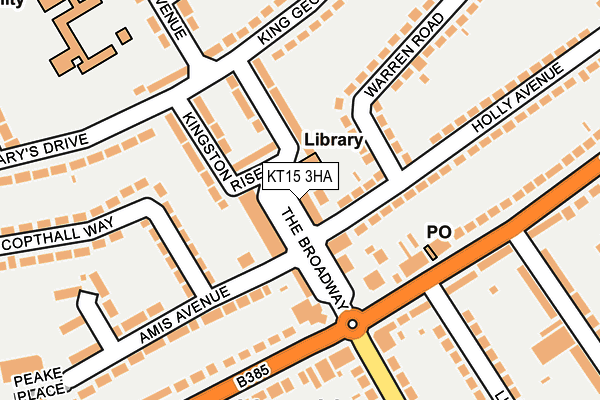 KT15 3HA map - OS OpenMap – Local (Ordnance Survey)