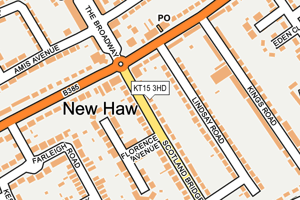 KT15 3HD map - OS OpenMap – Local (Ordnance Survey)