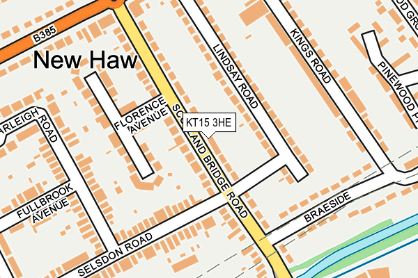 KT15 3HE map - OS OpenMap – Local (Ordnance Survey)