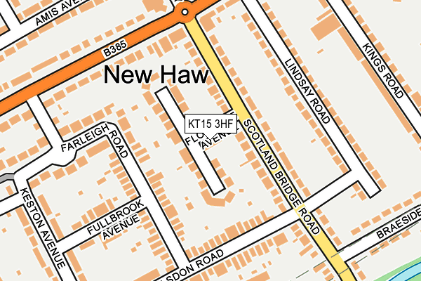 KT15 3HF map - OS OpenMap – Local (Ordnance Survey)