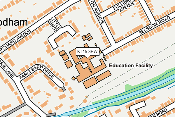 KT15 3HW map - OS OpenMap – Local (Ordnance Survey)