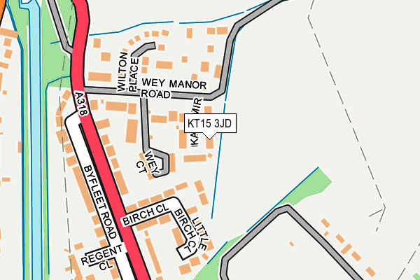 KT15 3JD map - OS OpenMap – Local (Ordnance Survey)