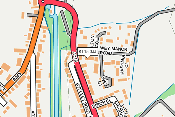 KT15 3JJ map - OS OpenMap – Local (Ordnance Survey)