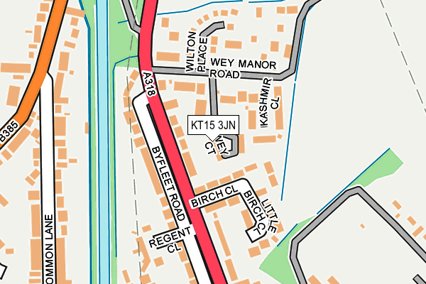 KT15 3JN map - OS OpenMap – Local (Ordnance Survey)