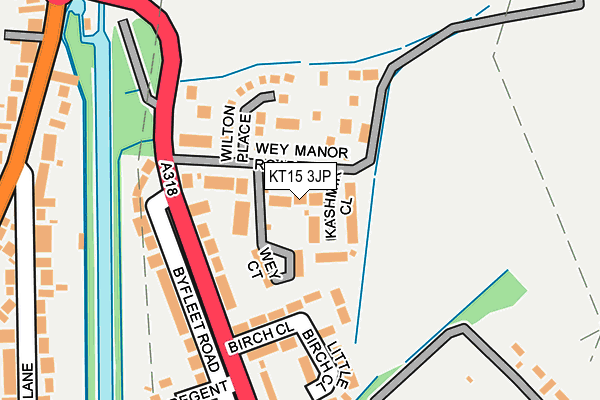 KT15 3JP map - OS OpenMap – Local (Ordnance Survey)