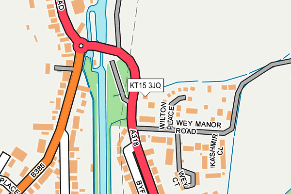KT15 3JQ map - OS OpenMap – Local (Ordnance Survey)
