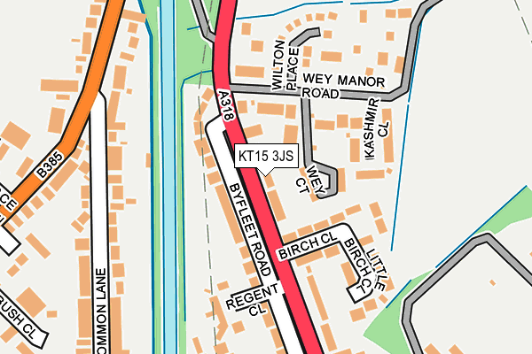 KT15 3JS map - OS OpenMap – Local (Ordnance Survey)