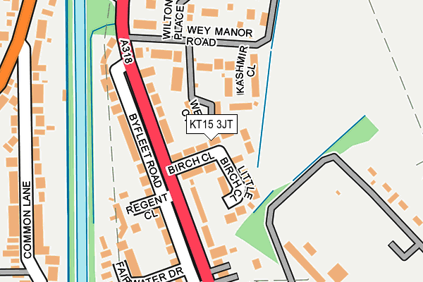 KT15 3JT map - OS OpenMap – Local (Ordnance Survey)
